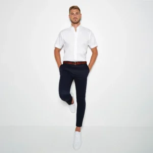 Kustom Kit Men's Short Sleeve Tailored Fit Premium Oxford Shirt