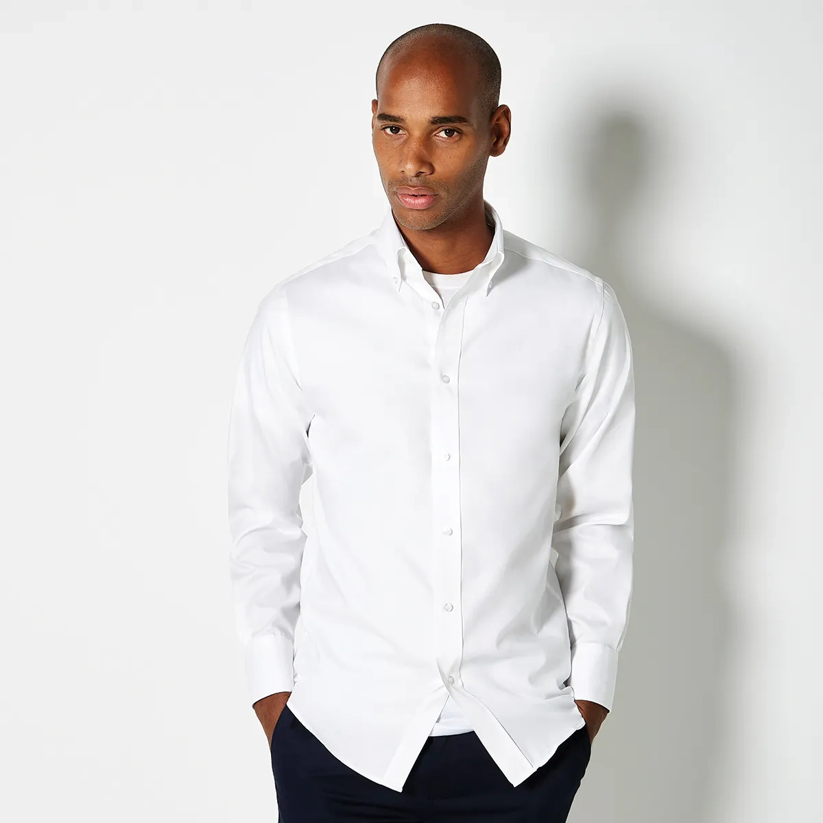Kustom Kit Men's Long Sleeve Tailored Fit Premium Oxford Shirt