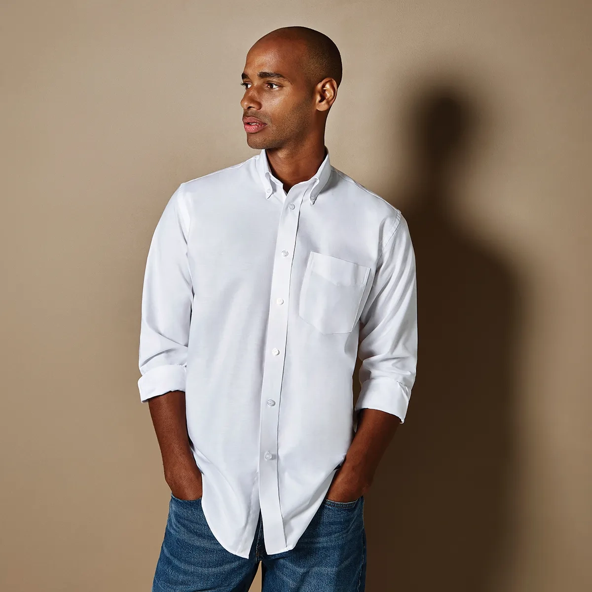 Kustom Kit Men's Workwear Long Sleeve Oxford Shirt