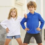 Fruit of the Loom Children's Long Sleeve Poly/Cotton Piqué Polo Shirt