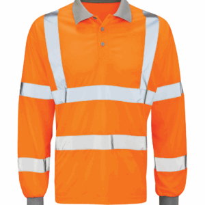 Orbit Andromeda Hi-Vis Long Sleeved Polo Shirt - Orange